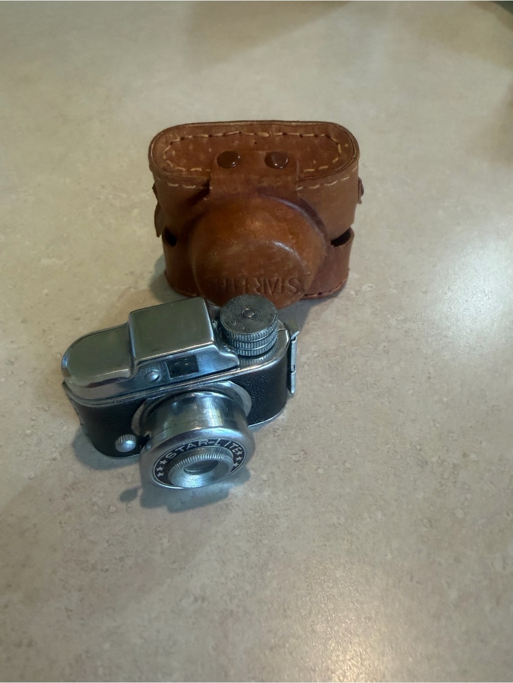 Vintage Starlette Miniature Camera with Brown Leather Case
